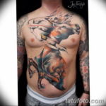 Фото тату лошадь на груди 24.07.2019 №042 - horse tattoo on chest - tatufoto.com