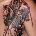 Фото тату лошадь на груди 24.07.2019 №043 - horse tattoo on chest - tatufoto.com