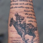 Фото тату лошадь на руке 24.07.2019 №011 - horse tattoo on hand - tatufoto.com