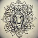 Фото тату орнамент лев 10.07.2019 №007 - tattoo ornament lion - tatufoto.com