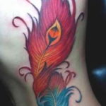 Фото тату перо феникса 18.07.2019 №016 - phoenix feather tattoo - tatufoto.com