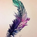 Фото тату перо феникса 18.07.2019 №035 - phoenix feather tattoo - tatufoto.com