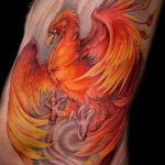 Фото тату птица феникс 18.07.2019 №009 - phoenix bird tattoo - tatufoto.com