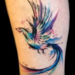 Фото тату феникс акварель 18.07.2019 №001 - tattoo phoenix watercolor - tatufoto.com