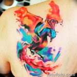 Фото тату феникс акварель 18.07.2019 №007 - tattoo phoenix watercolor - tatufoto.com