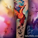 Фото тату феникс акварель 18.07.2019 №013 - tattoo phoenix watercolor - tatufoto.com