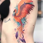 Фото тату феникс акварель 18.07.2019 №016 - tattoo phoenix watercolor - tatufoto.com