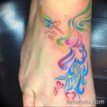 Фото тату феникс на ноге 18.07.2019 №001 - tattoo phoenix on foot - tatufoto.com