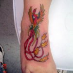 Фото тату феникс на ноге 18.07.2019 №007 - tattoo phoenix on foot - tatufoto.com
