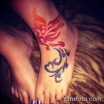 Фото тату феникс на ноге 18.07.2019 №010 - tattoo phoenix on foot - tatufoto.com
