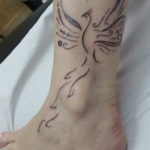 Фото тату феникс на ноге 18.07.2019 №013 - tattoo phoenix on foot - tatufoto.com