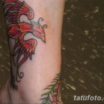 Фото тату феникс на ноге 18.07.2019 №015 - tattoo phoenix on foot - tatufoto.com