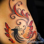 Фото тату феникс на спине 18.07.2019 №024 - phoenix tattoo on the back - tatufoto.com