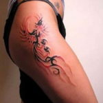Фото тату феникса на бедре 18.07.2019 №013 - phoenix tattoo on the thigh - tatufoto.com