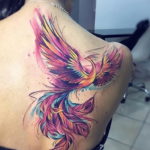 Фото цветное тату феникс 16.07.2019 №006 - color phoenix tattoo - tatufoto.com