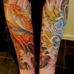 Фото цветное тату феникс 16.07.2019 №023 - color phoenix tattoo - tatufoto.com
