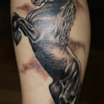 Фото черная лошадь тату 24.07.2019 №024 - black horse tattoo - tatufoto.com