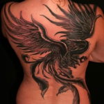 Фото черный феникс тату 16.07.2019 №001 - black phoenix tattoo - tatufoto.com