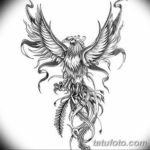 Фото эскиз татуировки феникс 18.07.2019 №001 - phoenix tattoo sketch - tatufoto.com
