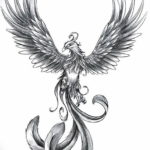 Фото эскиз татуировки феникс 18.07.2019 №002 - phoenix tattoo sketch - tatufoto.com