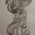 Фото эскиз татуировки феникс 18.07.2019 №029 - phoenix tattoo sketch - tatufoto.com