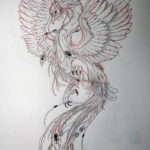 Фото эскиз татуировки феникс 18.07.2019 №038 - phoenix tattoo sketch - tatufoto.com