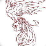 Фото эскиз татуировки феникс 18.07.2019 №045 - phoenix tattoo sketch - tatufoto.com
