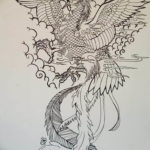 Фото эскиз татуировки феникс 18.07.2019 №047 - phoenix tattoo sketch - tatufoto.com