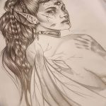 эскиз тату эльф 16.07.2019 №011 - sketch tattoo elf - tatufoto.com