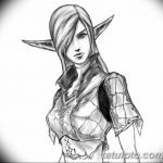 эскиз тату эльф 16.07.2019 №038 - sketch tattoo elf - tatufoto.com