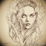 эскиз тату эльф 16.07.2019 №041 - sketch tattoo elf - tatufoto.com