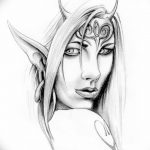 эскиз тату эльф 16.07.2019 №100 - sketch tattoo elf - tatufoto.com