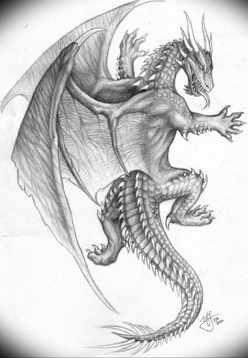 Фото тату дракон маленький эскиз 14.08.2019 № 021 - dragon tattoo small sk ...