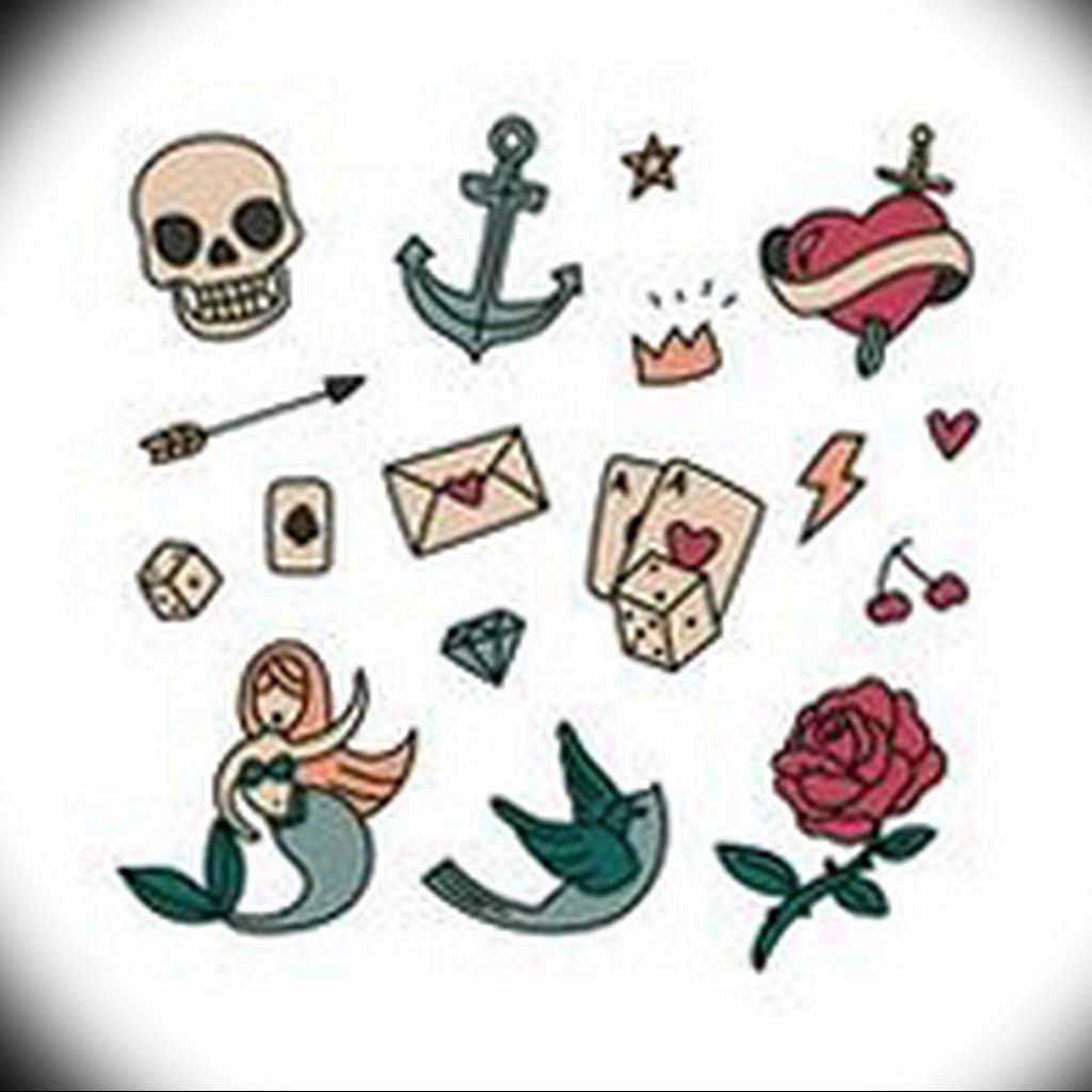 маленькие олд скул тату эскизы 14.08.2019 №007 - sketches small tattoo -tatufoto.com - tatufoto.com