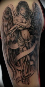 Фото красивые тату ангелов 12.08.2019 №002 - beautiful angels tattoos - tatufoto.com