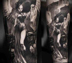 Фото красивые тату ангелов 12.08.2019 №052 - beautiful angels tattoos - tatufoto.com