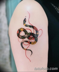 Фото красивые тату змеи 12.08.2019 №004 - beautiful snake tattoos - tatufoto.com