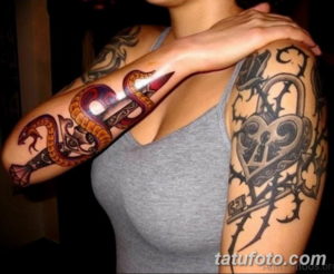 Фото красивые тату змеи 12.08.2019 №007 - beautiful snake tattoos - tatufoto.com