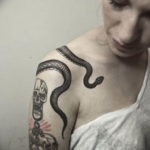 Фото красивые тату змеи 12.08.2019 №025 - beautiful snake tattoos - tatufoto.com