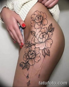 Фото красивые тату на бедре 12.08.2019 №068 - beautiful tattoos on the hip - tatufoto.com