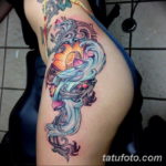 Фото красивые тату на бедре 12.08.2019 №071 - beautiful tattoos on the hip - tatufoto.com