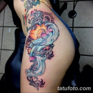 Фото красивые тату на бедре 12.08.2019 №071 - beautiful tattoos on the hip - tatufoto.com