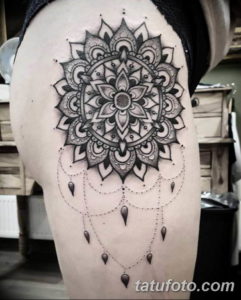 Фото красивые тату на бедре 12.08.2019 №083 - beautiful tattoos on the hip - tatufoto.com