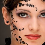 Фото красивые тату на лице 12.08.2019 №028 - beautiful face tattoos - tatufoto.com