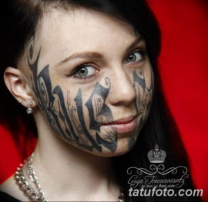 Фото красивые тату на лице 12.08.2019 №040 - beautiful face tattoos - tatufoto.com