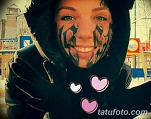 Фото красивые тату на лице 12.08.2019 №042 - beautiful face tattoos - tatufoto.com