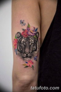 Фото красивые тату тигр 12.08.2019 №017 - beautiful tiger tattoos - tatufoto.com