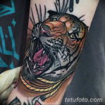 Фото красивые тату тигр 12.08.2019 №030 - beautiful tiger tattoos - tatufoto.com