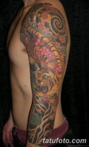 Фото красивые тату тигр 12.08.2019 №031 - beautiful tiger tattoos - tatufoto.com