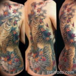 Фото красивые тату тигр 12.08.2019 №046 - beautiful tiger tattoos - tatufoto.com